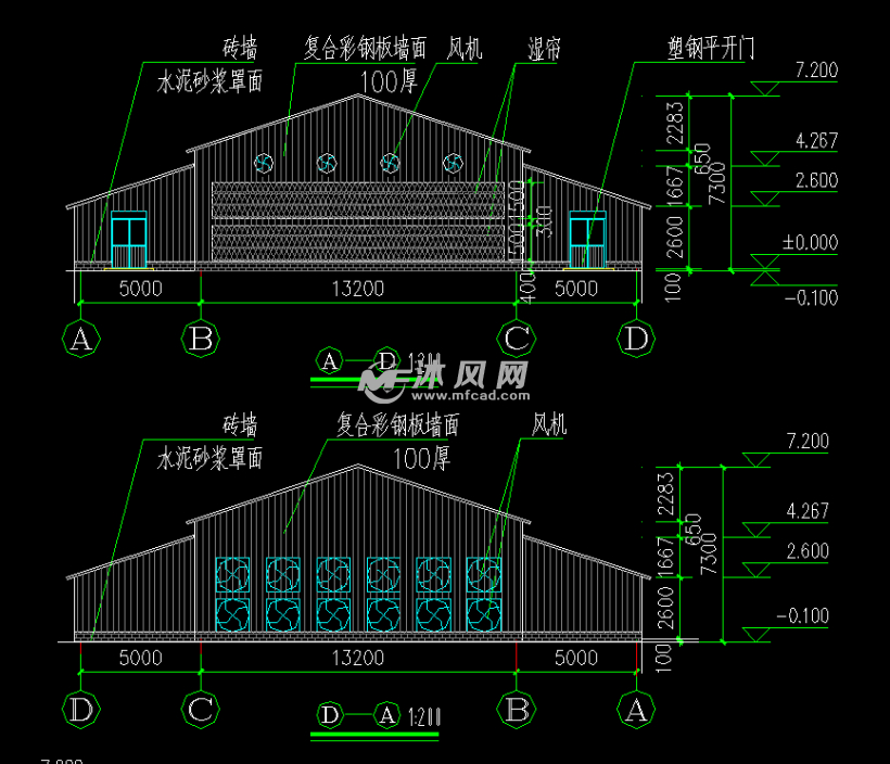 养鸡厂鸡舍建筑及结构施工图纸