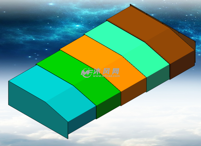 X轴钢板铁屑防护罩装置 - solidworks机械设备