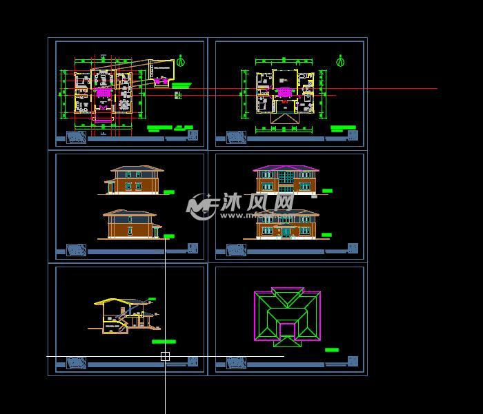 各式别墅与木屋及亭台楼阁建筑小品图纸