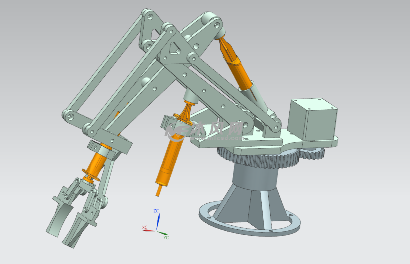 液压机械臂 - ug机械设备模型下载 - 沐风图纸