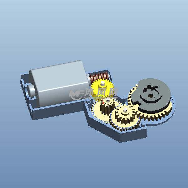 涡杆斜齿轮传动箱 - solidworks传动件和减速器模型