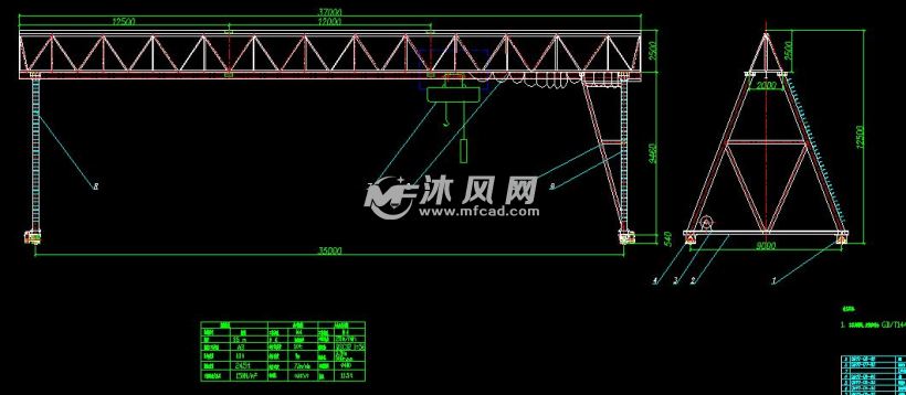 10吨门式起重机总图