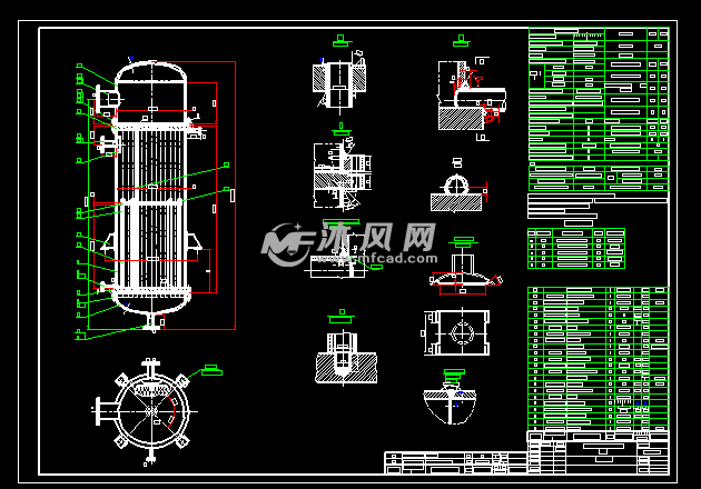 dn70046m2稀乙醇精馏塔再沸器全套图纸