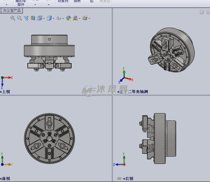 三爪卡盘(详解)设计模型