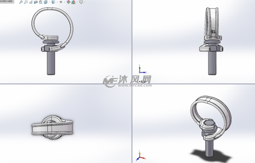 压缩卡扣图纸-solidworks小五金模型装修-沐模型下载拆房子墙图片