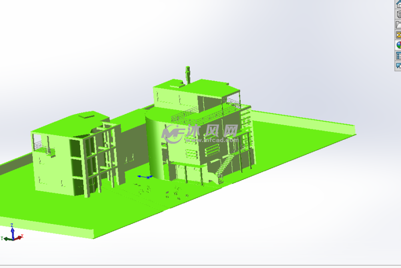 sw别墅模型设计 - solidworks园林建筑模型下载