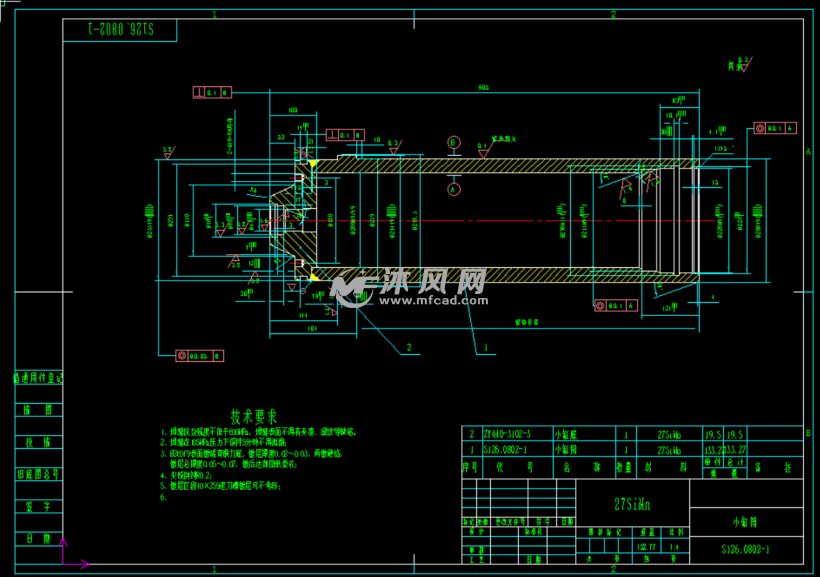 Φ280/Φ200型双伸缩液压缸全套图纸