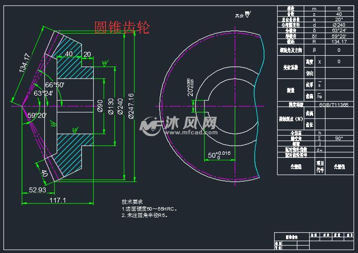 多种类型的齿轮图纸