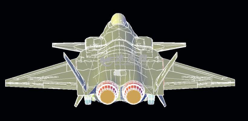 cad绘制歼20模型 - autocad工装图纸下载 - 沐风图纸