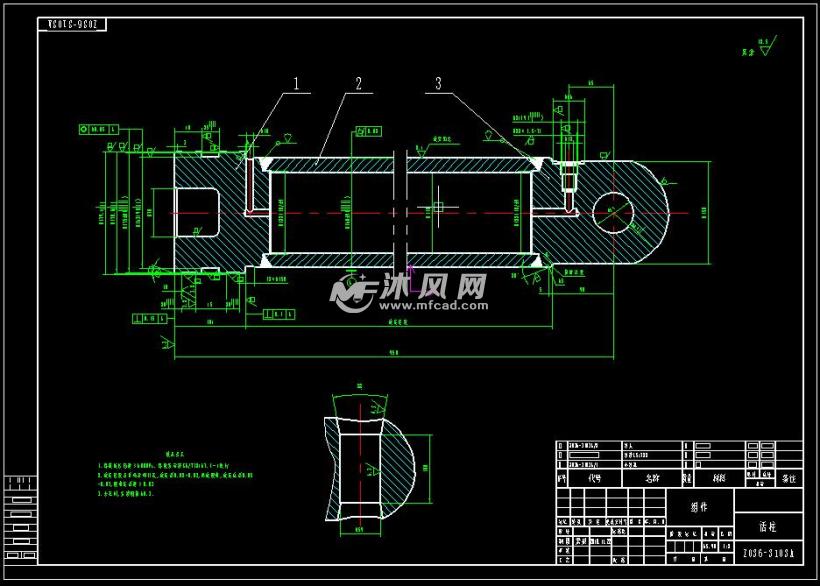 zz7000/13/26液压支架立柱机械工程图