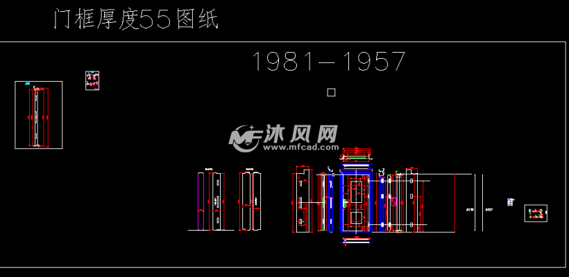 防盗门结构图下料图 - cad大门结构图纸下载,免费大门