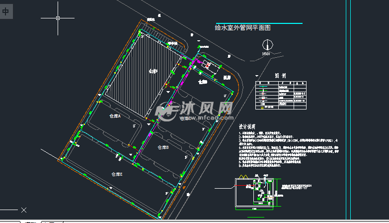 某厂房建筑设计及水电cad施工图 - AutoCAD厂