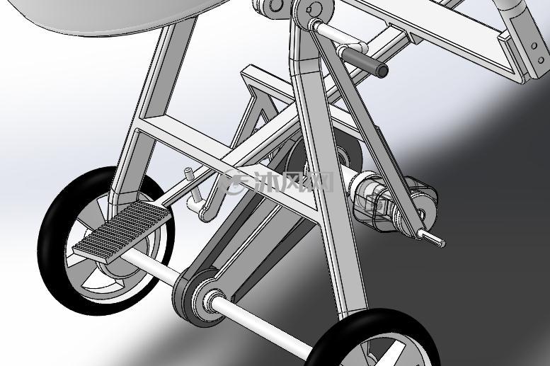 自动摇动婴儿车模型 - solidworks生活用品类模