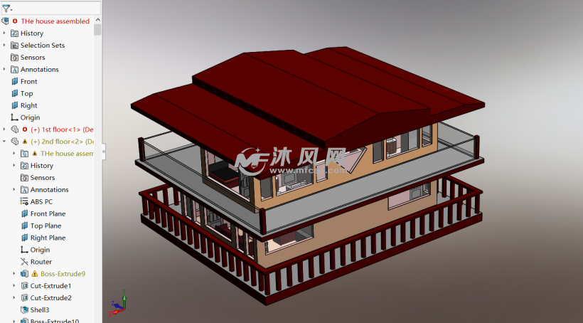 solidworks海景房设计模型 - solidworks园林建筑模型
