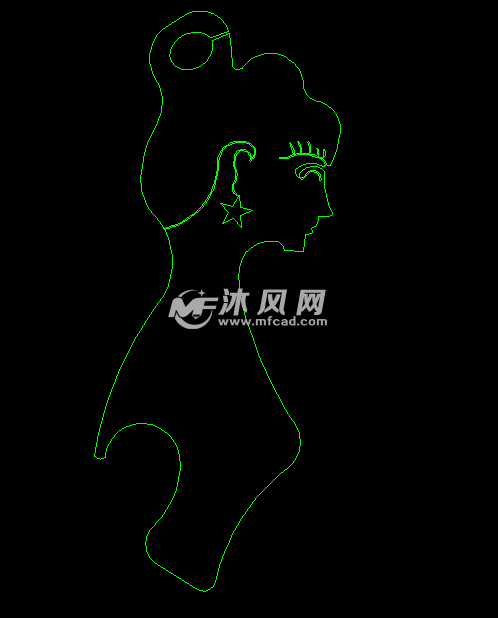 美女酒起子线切割 图纸