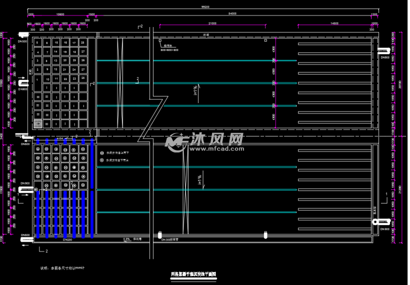 网格絮凝平流沉淀池平面图