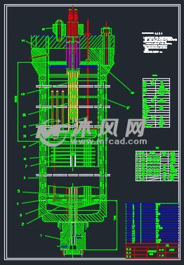 氨合成塔CAD图 - AutoCAD化工环保设备图纸
