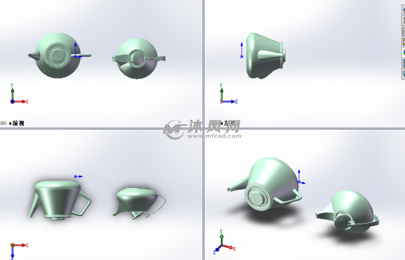茶壶设计模型三视图