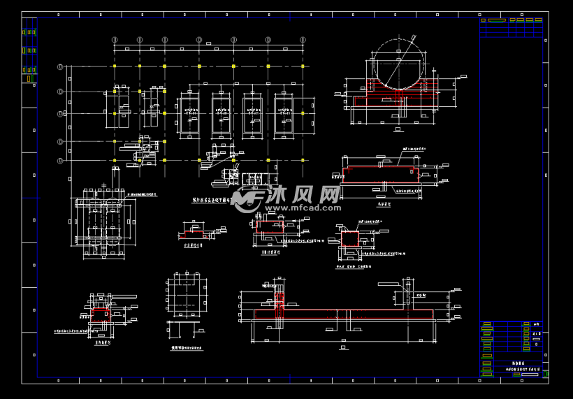 锅炉房设备基础平面及详图