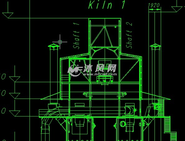 原创500td石灰竖窑cad工艺图麦尔兹立窑