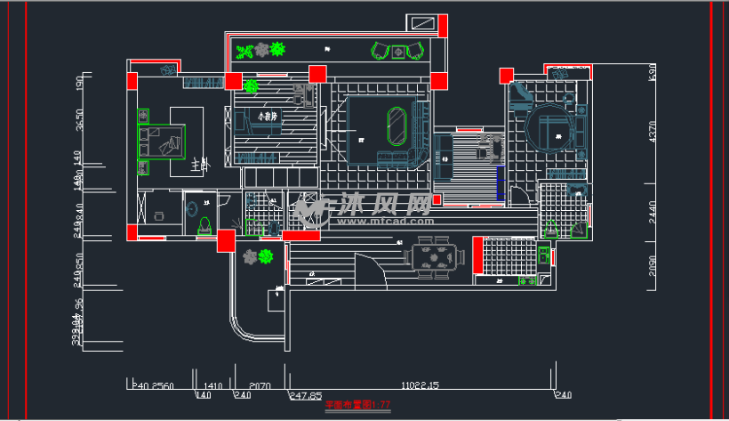 原创cad卧室房间平面图 - cad模型下载,家具,家