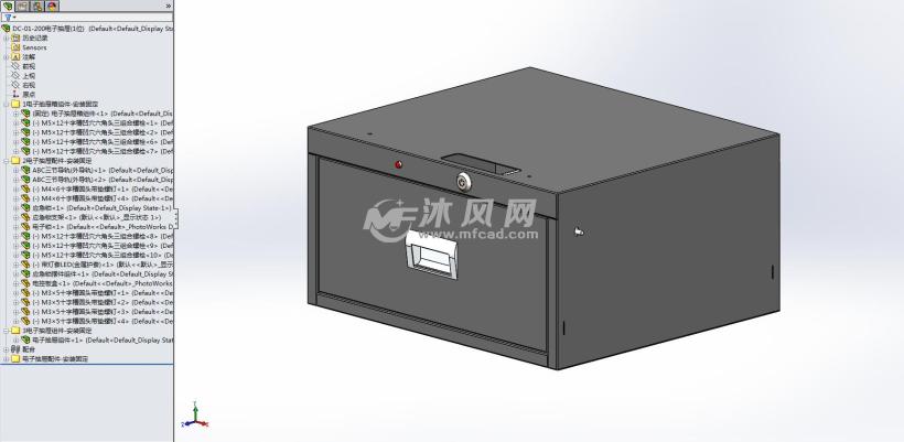 dc-01-200电子抽屉 钢结构焊接类钣金图纸和模型下载 沐风图纸