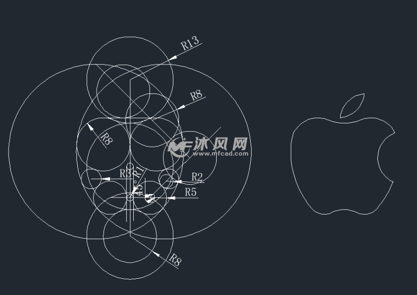 iphone5s设计cad图纸以及苹果logo图纸