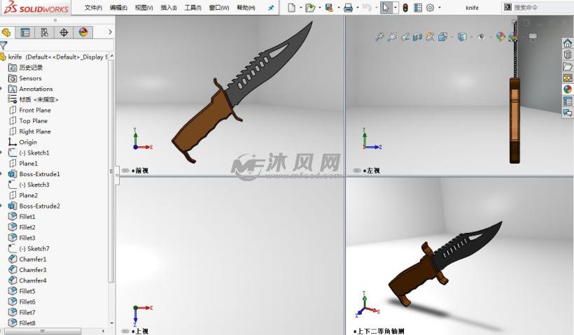 一把军刀solidworks模型