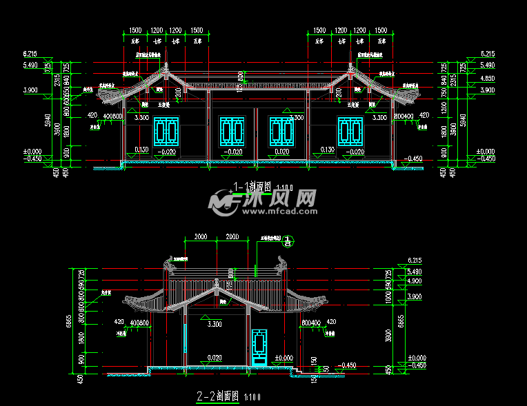 公园景区仿古公共厕所设计图纸