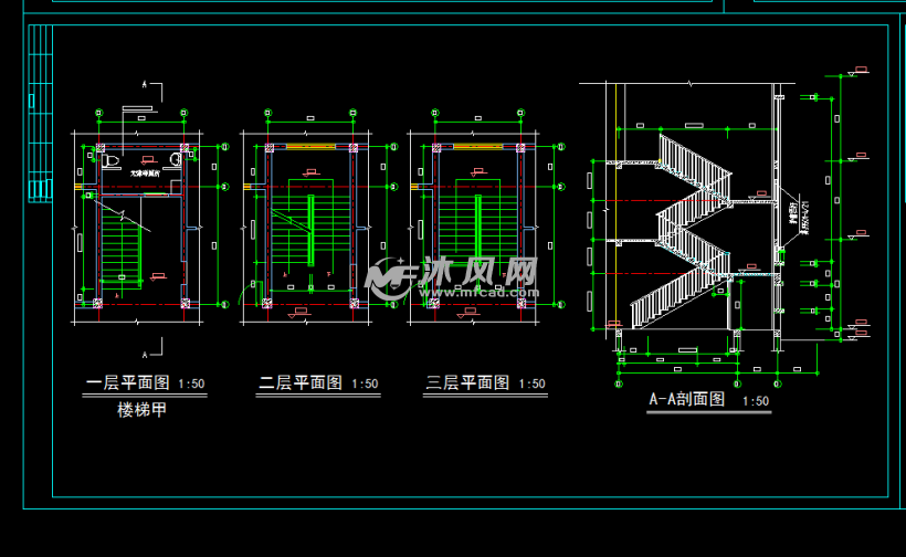 三层框架式某小镇门诊楼建筑设计图纸