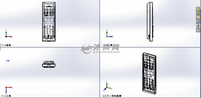 电视遥控器模型图 - solidworks生活用品类模型