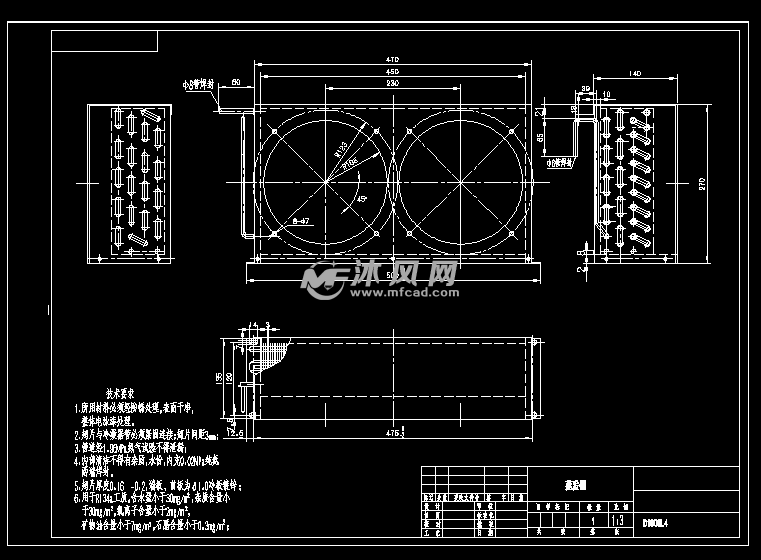 d1000冷凝器cad及solidworks图纸