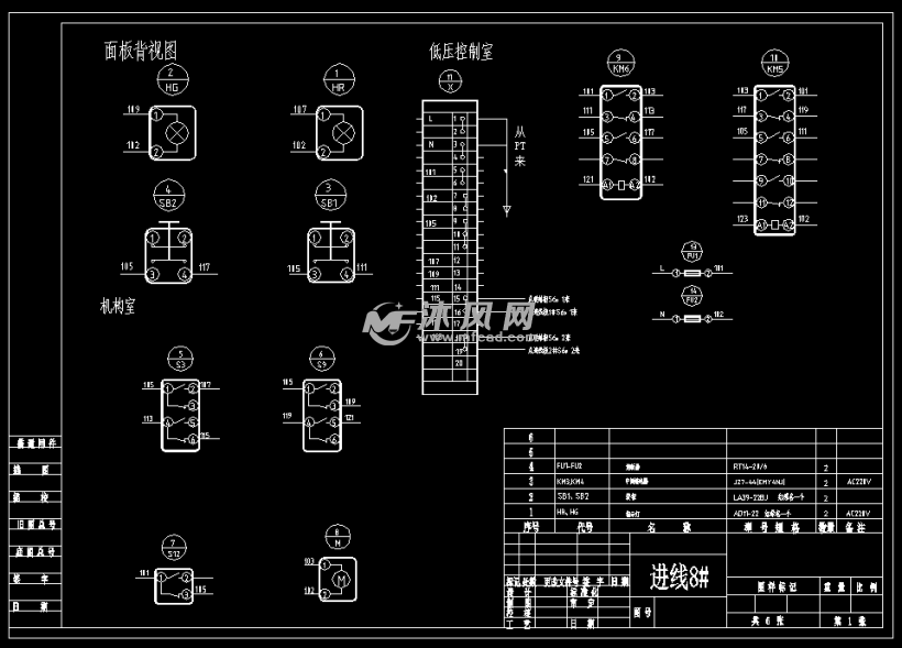 两进线一联络和标准进出线柜原理图 - AutoCA