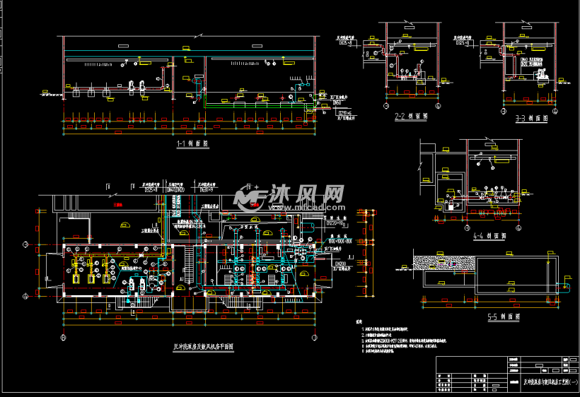 10w吨v型滤池工艺图纸