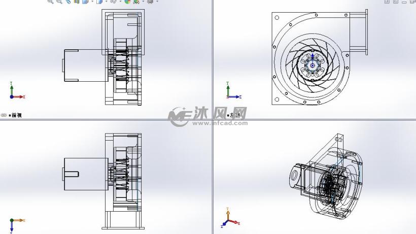 鼓风机模型设计三视图