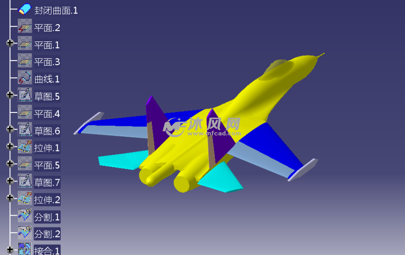 catia绘制苏27战斗机(带详细绘制过程)