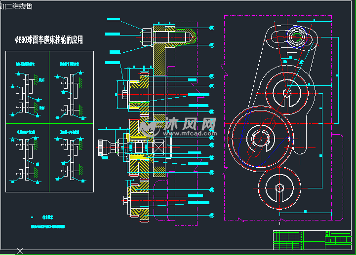车床溜板箱整体装配图 - autocad机械加工机床图纸