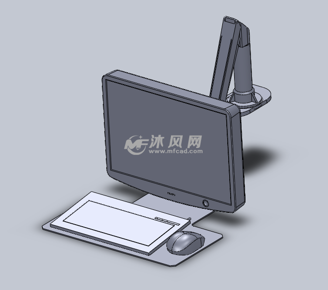 可安装的工业电脑支架设计模型 - solidworks底