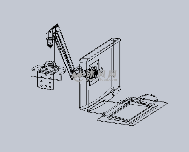 可安装的工业电脑支架设计模型 - solidworks底