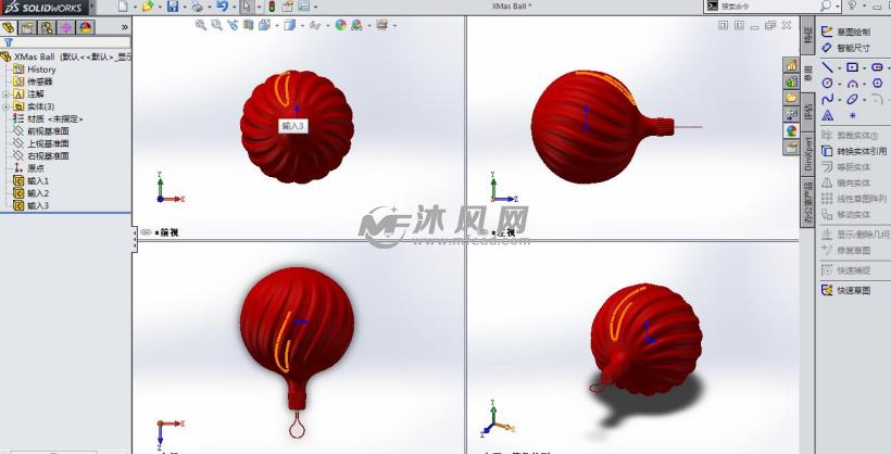 灯笼模型设计三视图