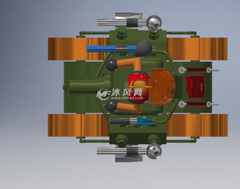 合金弹头坦克模型俯视图