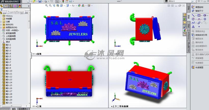宝藏盒子模型设计三视图