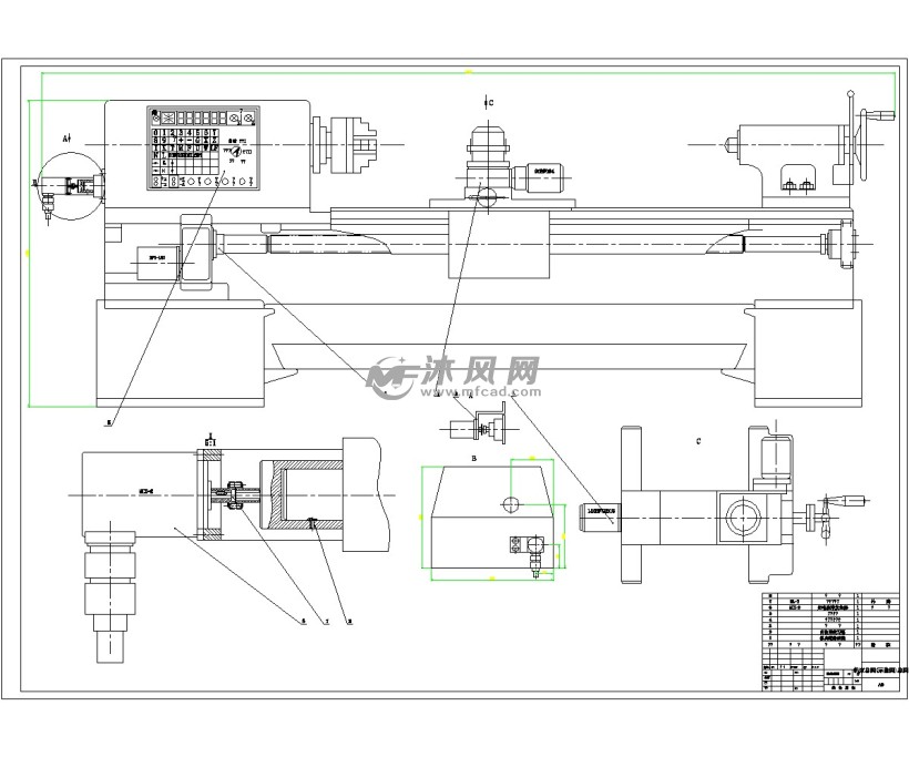 c6132数控车床的改进横纵向设计cad图纸