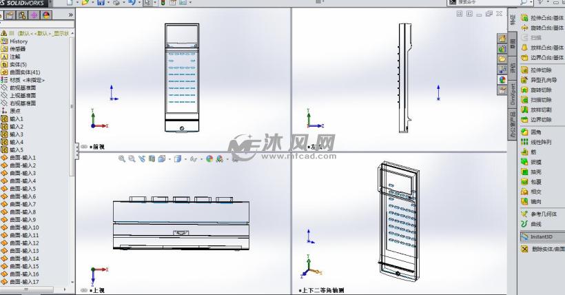 空调遥控器模型三视图