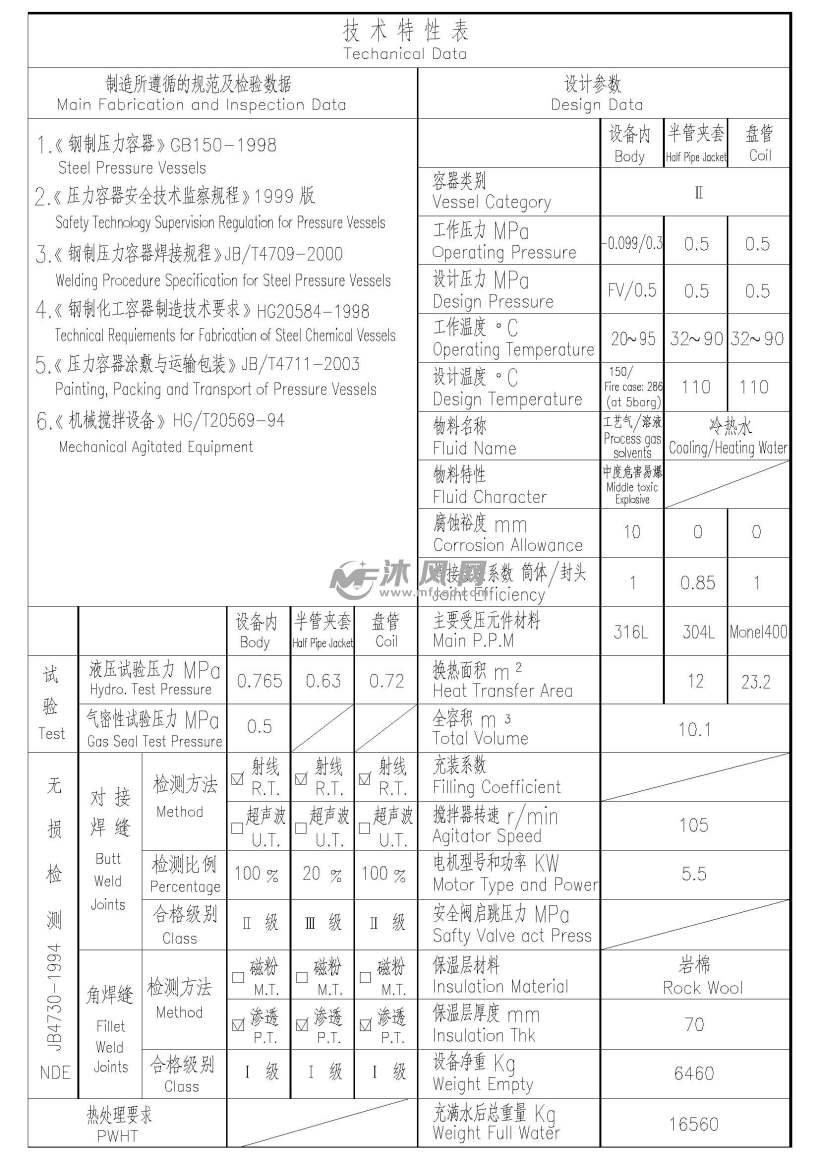 带盘管反应釜CAD图纸 - AutoCAD化工环保设