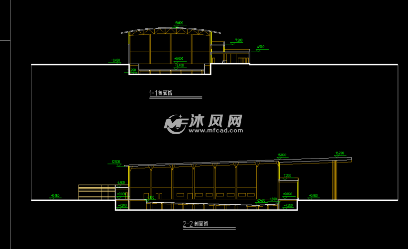 二层体育馆游泳池设计图纸