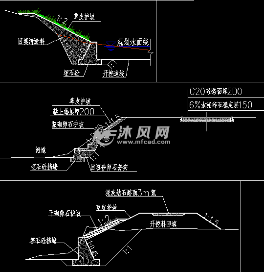 亲水平台河岸河坝景观设计详图