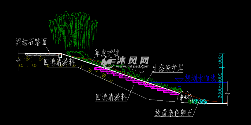 亲水平台河岸河坝景观设计详图