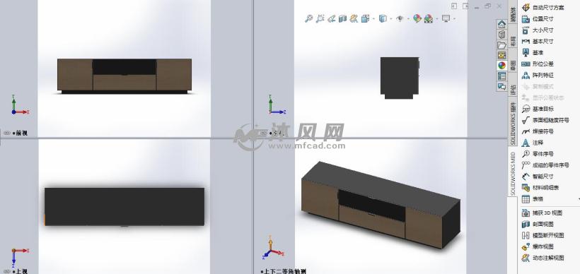 电视柜设计模型三视图