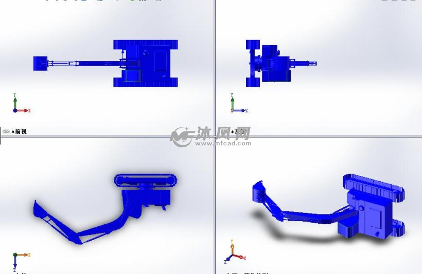 挖掘机设计模型三视图